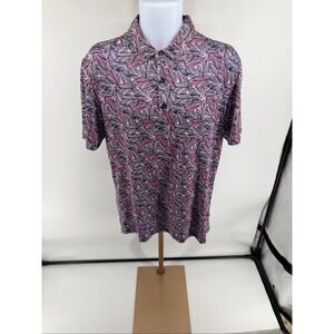 7 Diamonds Mens Golf Polo Shirt Palm Print  Tropical Size Medium Stretch 7D Top